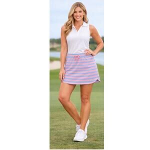 Vineyard Vines Sankaty Pink Blue Stripe Performance Skort